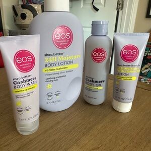 EOS Vanilla Cashmere Body Care Set: Travel Body Wash & Lotion, Body Lotion & Oil